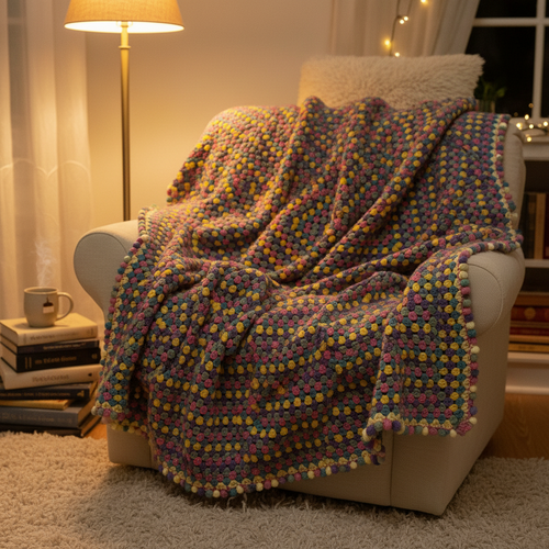 Crochet granny square blanket