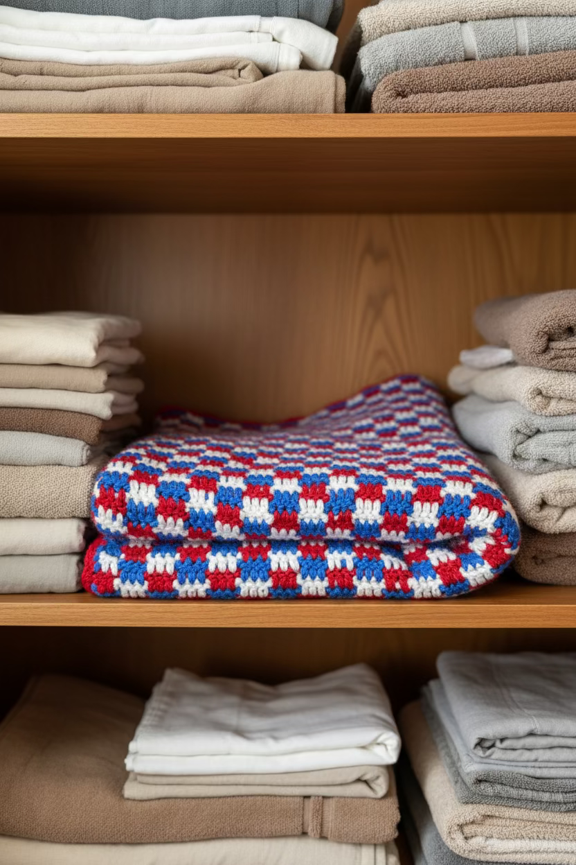 Mini Check Plaid Stitch Throw Blanket